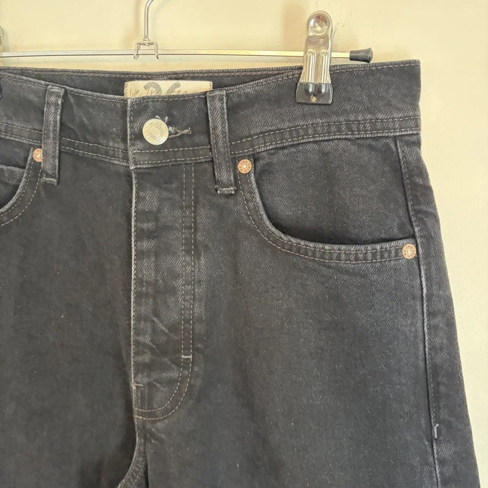 We The Free By Free People Ultra Wide‎ Leg Button Fly Black Denim Jeans Size 26